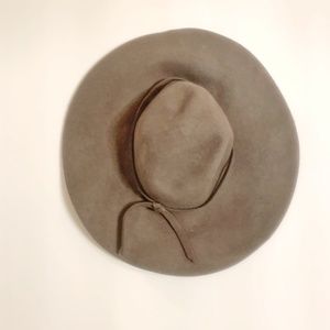 Felt Large Rimmed Olive Green Hat